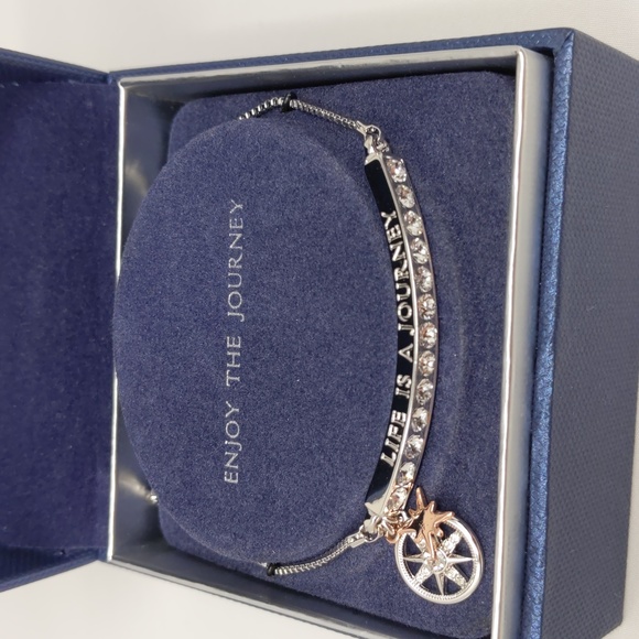 Brilliance Bracelet Swarovski Crystals Silver Plated Life is a Journey - Picture 2 of 12